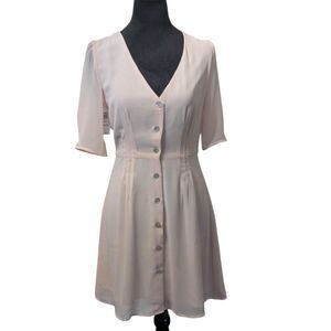 WILFRED ARITZIA Freya Dress Size 2 Rose Quartz Pink Button Front Mini NWT